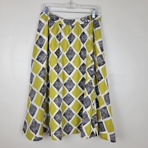 Anthropologie Yellow and Black A-Line Skirt